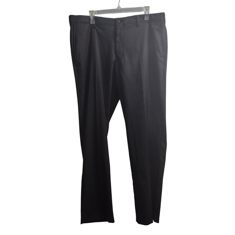 ProTour Mens Black‎ Performance Golf Pants 38x32 Straight Leg Flat Front